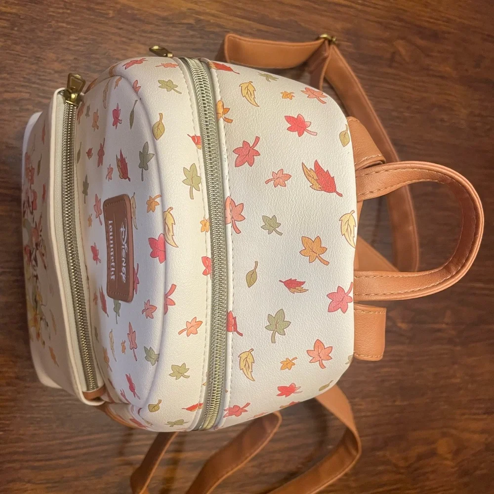 Loungefly Cream and Brown Disney Mini Backpack Mickey Minnie and friends - Picture 6 of 10